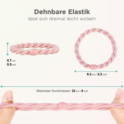 12 Stück Schwarze Geflochtene Elastische Haargummis