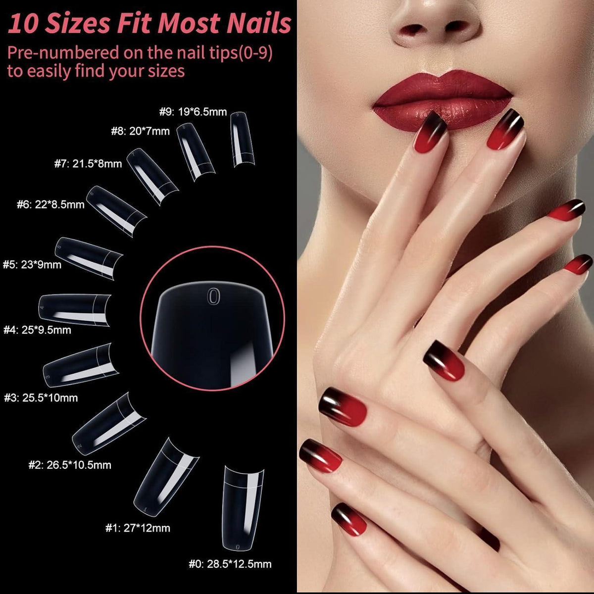 500er Set Falsche Nägel Transparent mit Nagelknipser & Feile