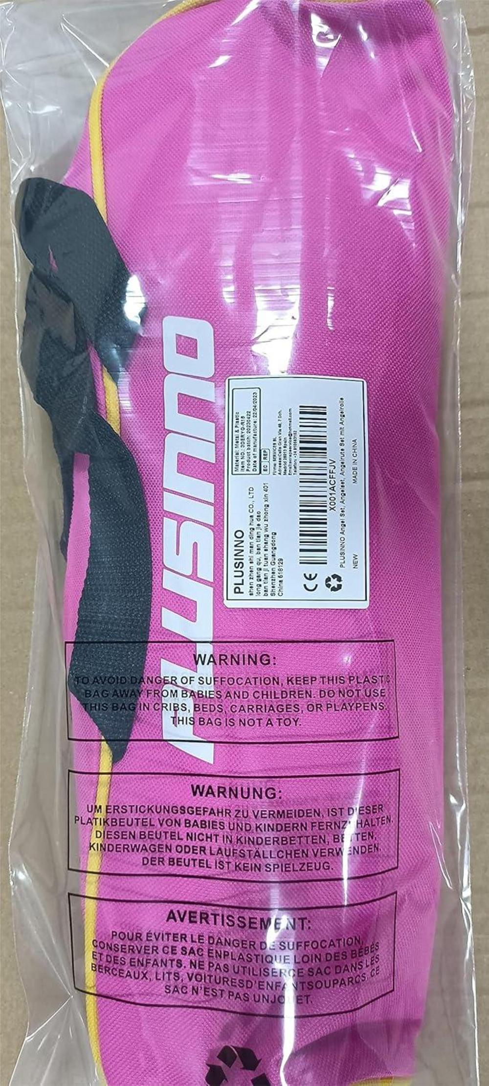 PLUSINNO Angel Set für Kinder 1.5M Rosa Angelrute Köderrolle Set