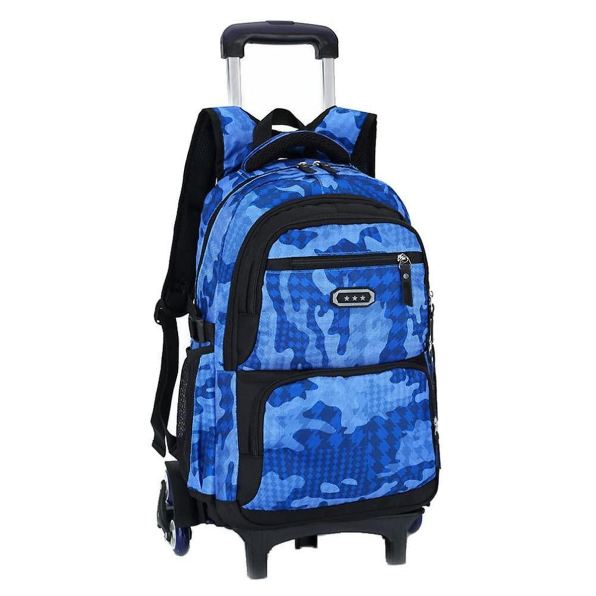 Trolley Rucksack Schultrolley 6 Räder Blau – Kinderrucksack mit Rollen
