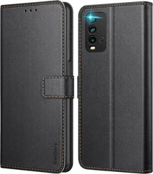 Handyhülle Xiaomi Redmi 9T Premium Leder Schwarz Standfunktion