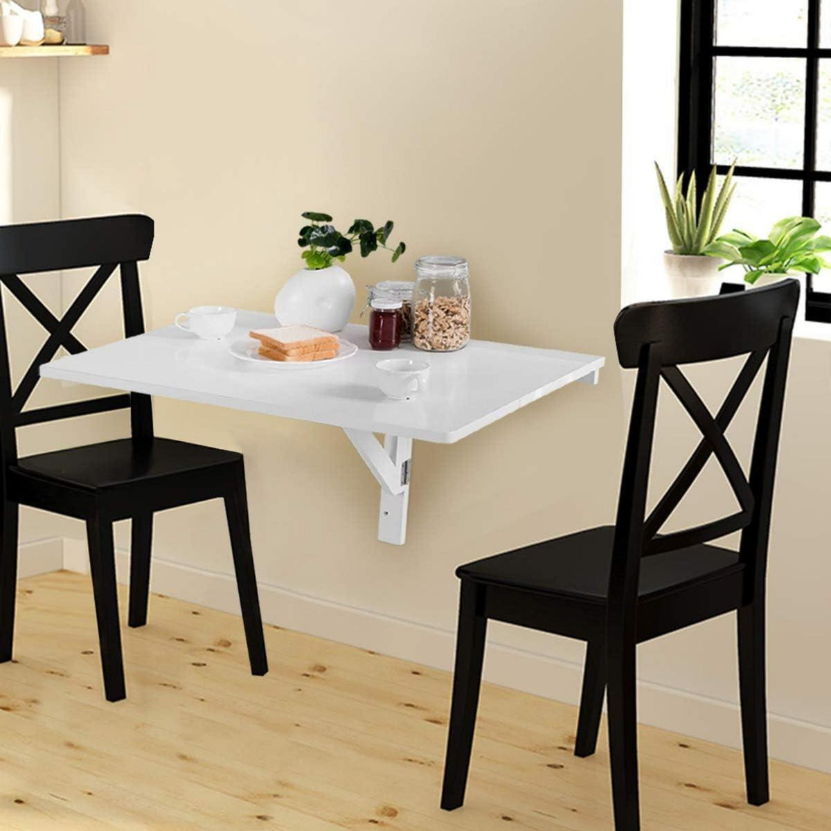 Klappbarer Wandtisch – Platzsparender Esstisch & Schreibtisch Weiß