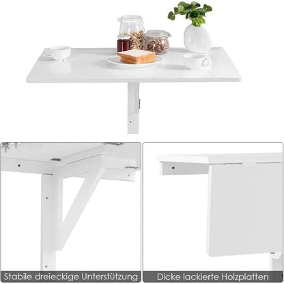Klappbarer Wandtisch – Platzsparender Esstisch & Schreibtisch Weiß