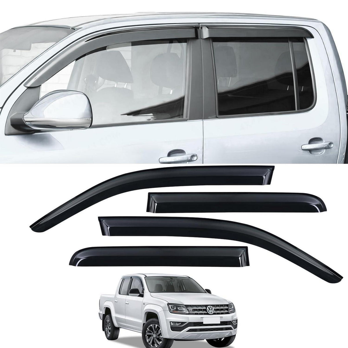 Windabweiser Rauchgrau VW Amarok 2009-2022 Doppelkabine