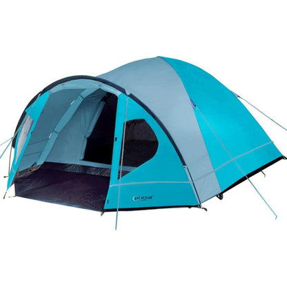 PORTAL Zelt 4 Personen wasserdicht 4000mm mit Vorzelt Blau