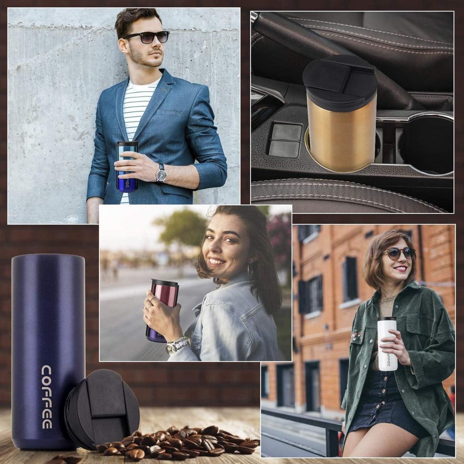 Thermobecher Edelstahl Isolierbecher Kaffee-to-go 500ml lila