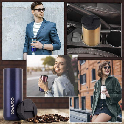 Thermobecher Edelstahl Isolierbecher Kaffee-to-go 500ml lila