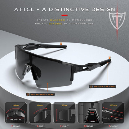 ATTCL Fahrrad-Sonnenbrille Polarisierte UV400 Sportbrille