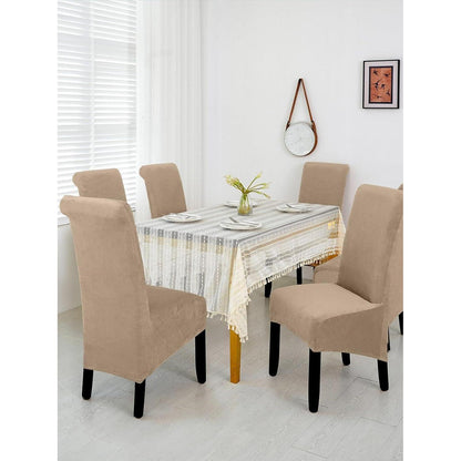 Samt Stuhlhussen 6er Set – Abnehmbar & Waschbar