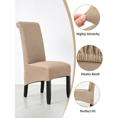 Samt Stuhlhussen 6er Set – Abnehmbar & Waschbar