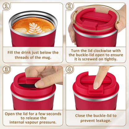 Kaffeebecher to go Thermobecher 510ml doppelwandig auslaufsicher rot
