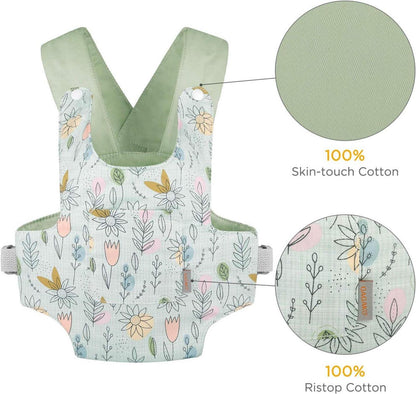 GAGAKU Puppentrage Babypuppentrage Kuscheltierträger Grün 100% Baumwolle