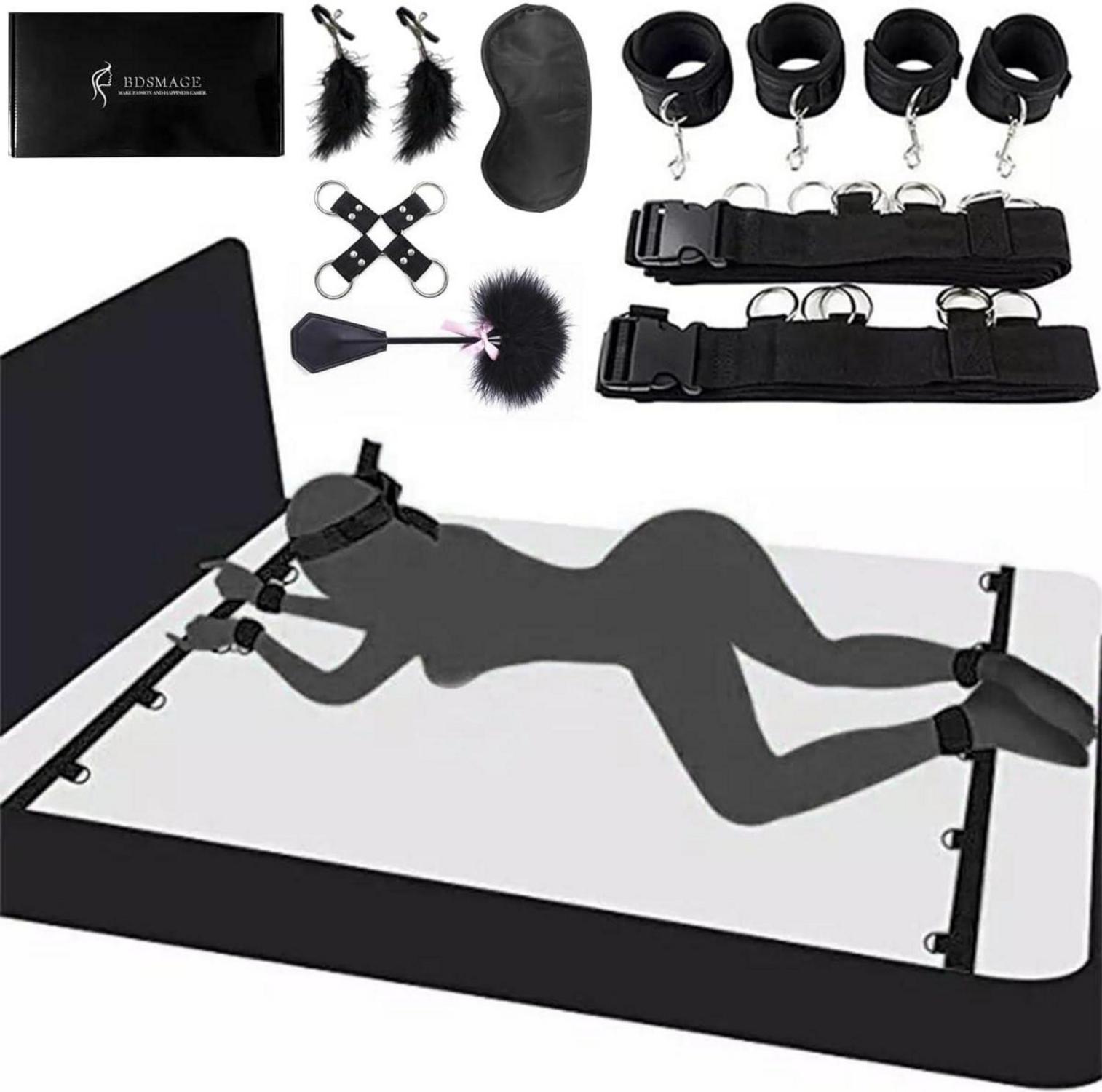 BDSM Set 7-teilig Fesseln Handschellen Fußfesseln Fetisch Erotik