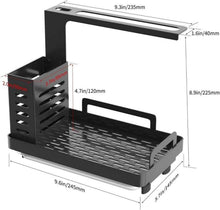 Spülbecken Caddy Organizer Edelstahl Schwarz für Küche