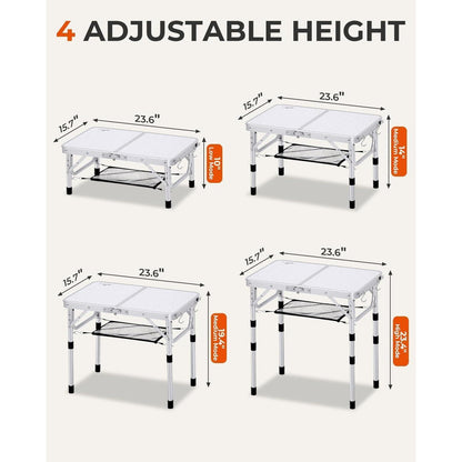 Sportneer Campingtisch Aluminium höhenverstellbar klappbar