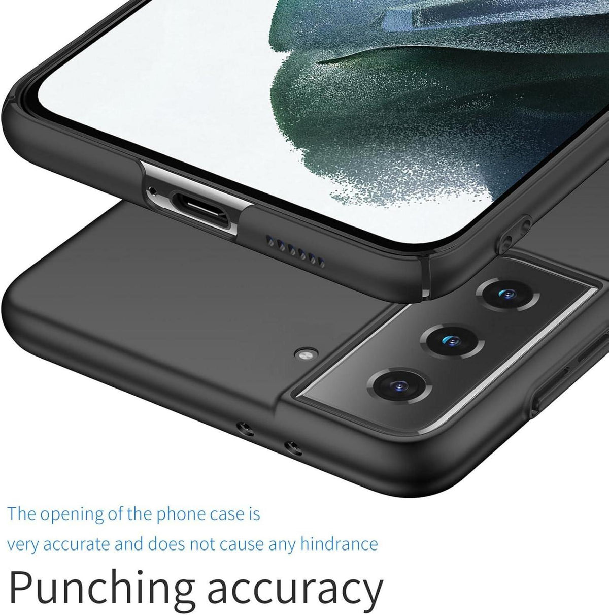 Schwarze Dünne Samsung S21 5G Hülle 6,2 Zoll Anti-Scratch Hardcase