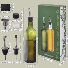 Olivenölflasche Set mit Ausgießer Trichter grün 2 Stück
