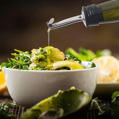 Olivenölflasche 500ml mit Ausgießern + Trichter - Grün