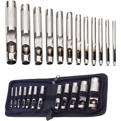 Hohl Punch Set 12er Locheisen Runde Locher Cutter Leder