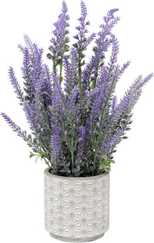 Künstliche Lavendel Blumen Kunstpflanze im Zementtopf indoor/outdoor