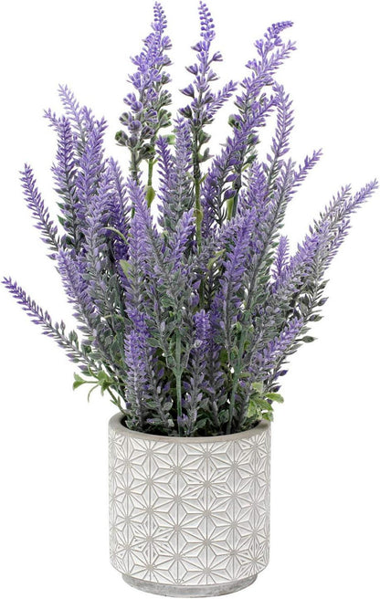 Künstliche Lavendel Blumen Kunstpflanze im Zementtopf indoor/outdoor