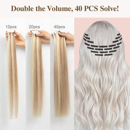 Blond Tape Extensions Echthaar 40 Stück 45 cm Remy