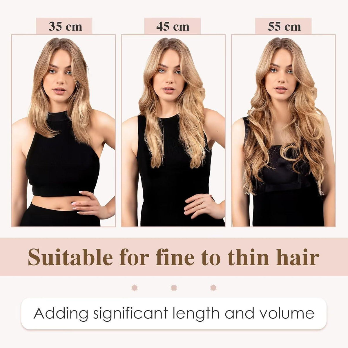 Blond Tape Extensions Echthaar 40 Stück 45 cm Remy