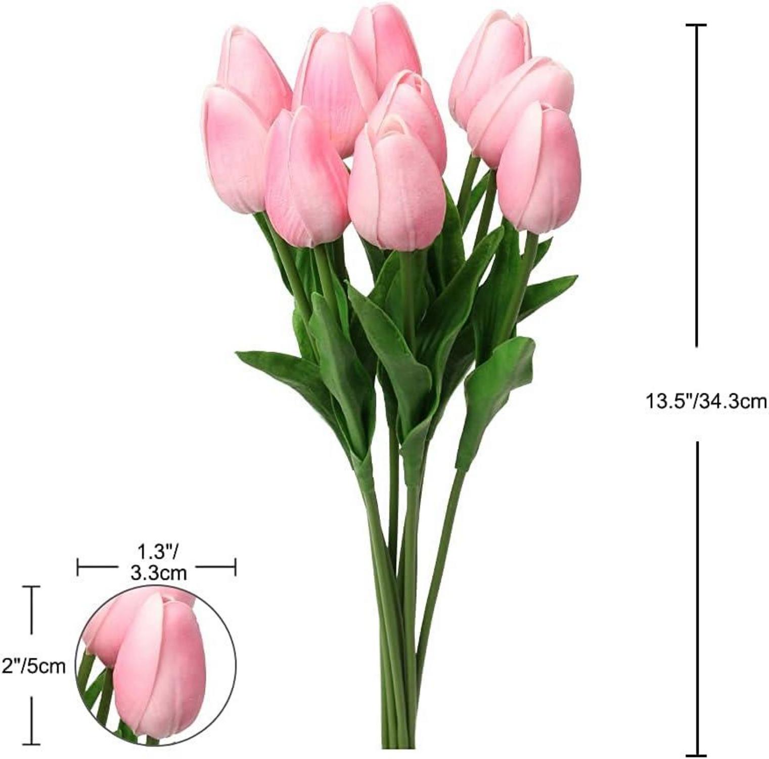 20er Set Künstliche Tulpen Blumenstrauß Latex Real-Touch Deko Home Party Garten