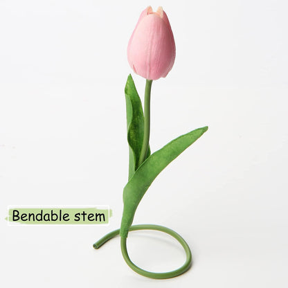 20 Stück Künstliche Tulpen Blumenstrauß Latex Real-Touch Home Party