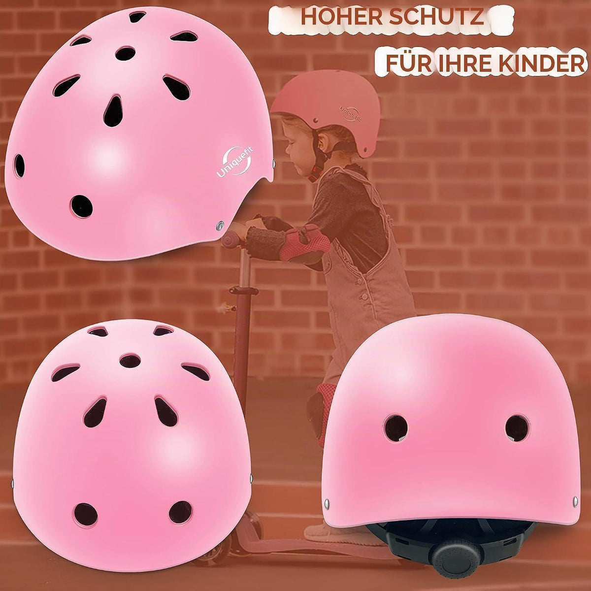 Kinder Schutzausrüstung Set 7-teilig Pink (8-13 Jahre)