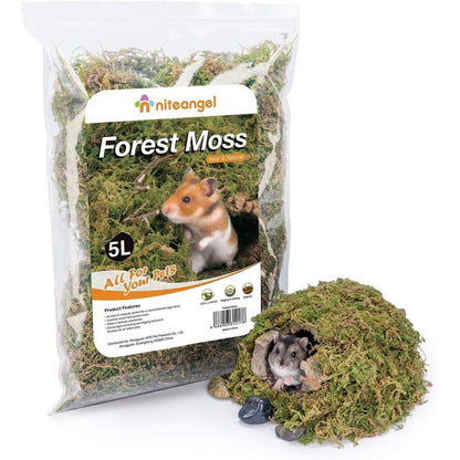 Niteangel 5L Moosstreu für Hamster, Rennmäuse, Reptilien
