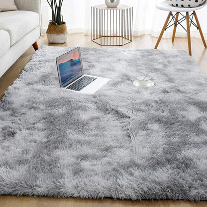 Shaggy Teppich Grau Weiß 160x230cm – Weich & Rutschfest