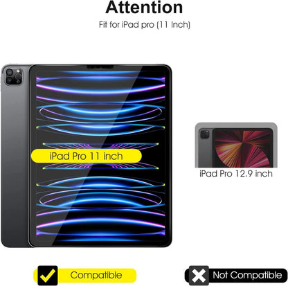 Schutzfolie iPad Pro 11 Zoll 2022 Displayschutz 9H Härteglas Kamera Folie