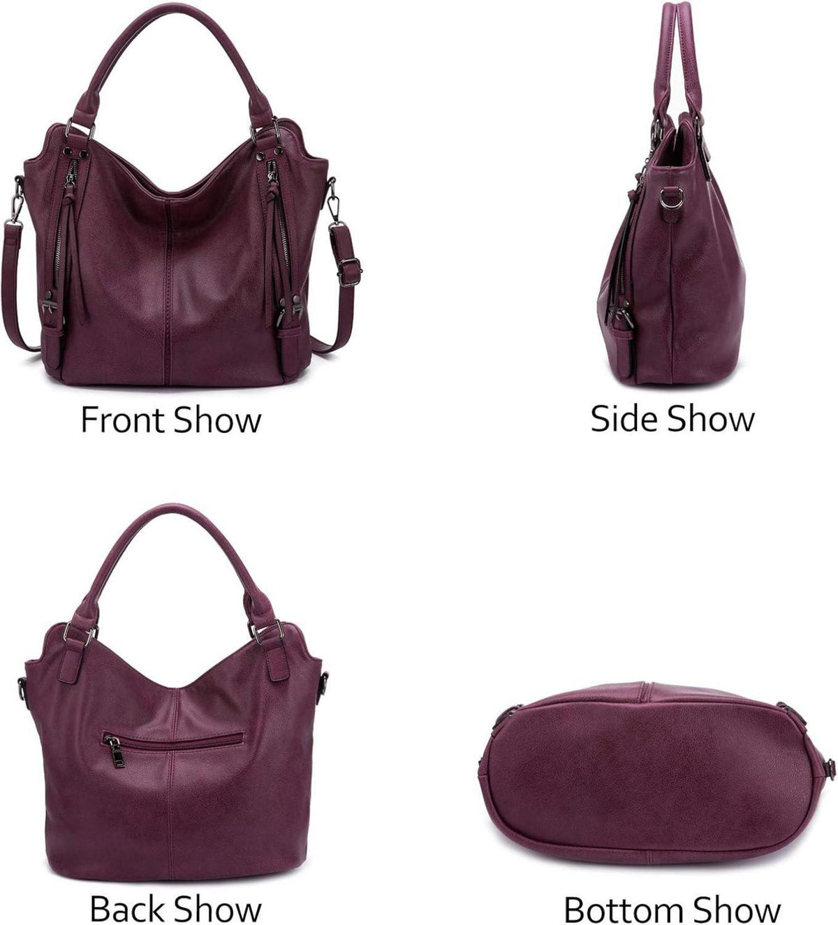 Realer Damen Handtaschen Set Mittel Shopper Schulter Umhänge Geldbörse Hobo