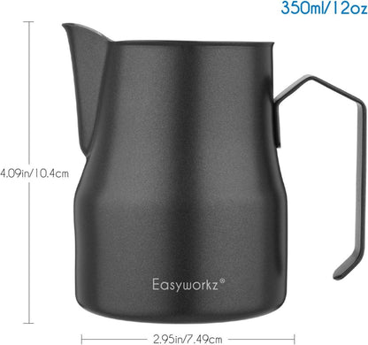 Milchkännchen Edelstahl 350ml Espresso Schaumkrug Tasse Cappuccino
