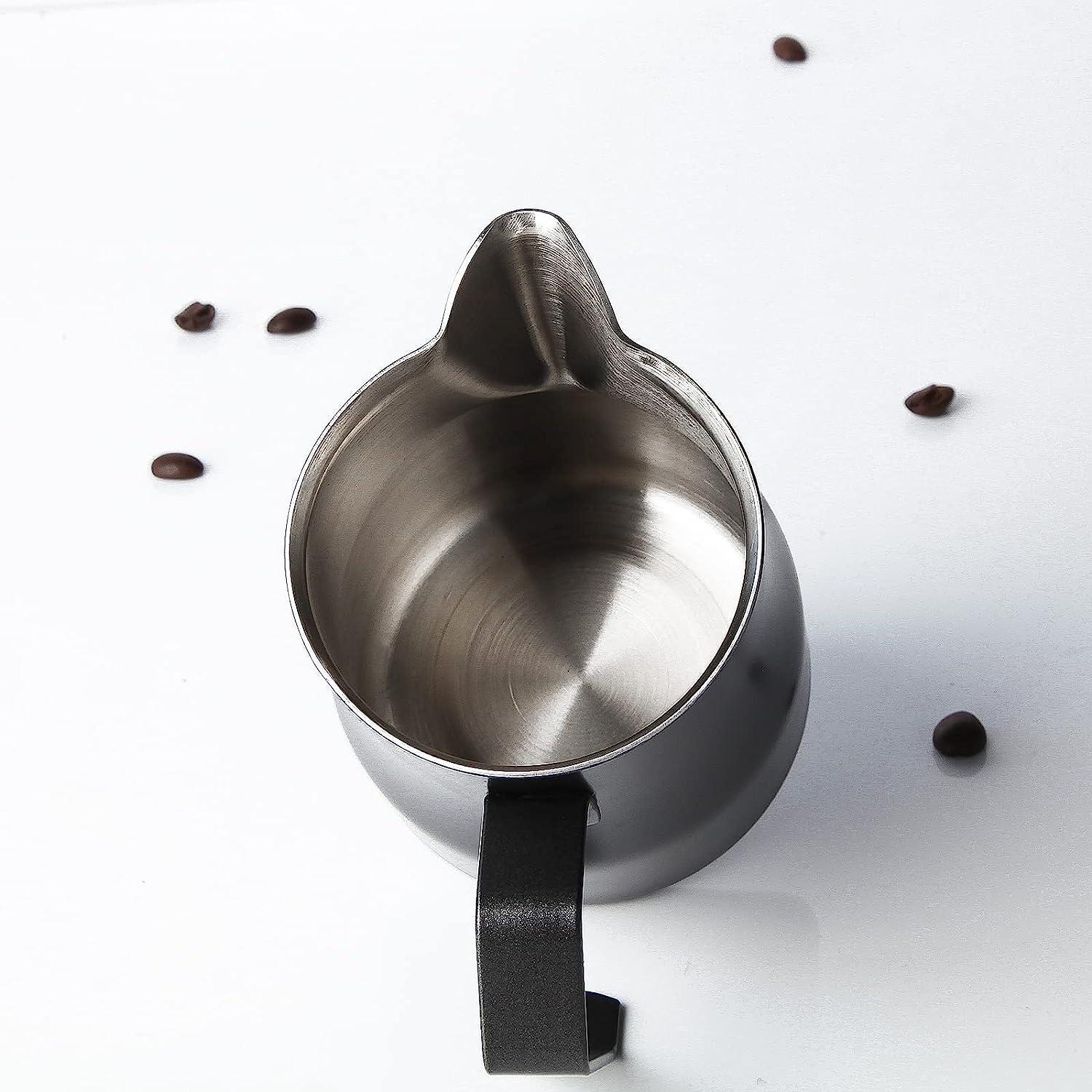 Milchkännchen Edelstahl 350ml Espresso Cappuccino Latte Art Tasse Schwarz
