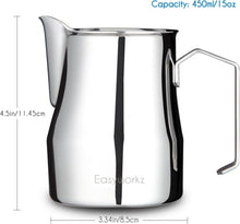 Milchaufschäumkrug aus Edelstahl 450ml Tasse Cappuccino