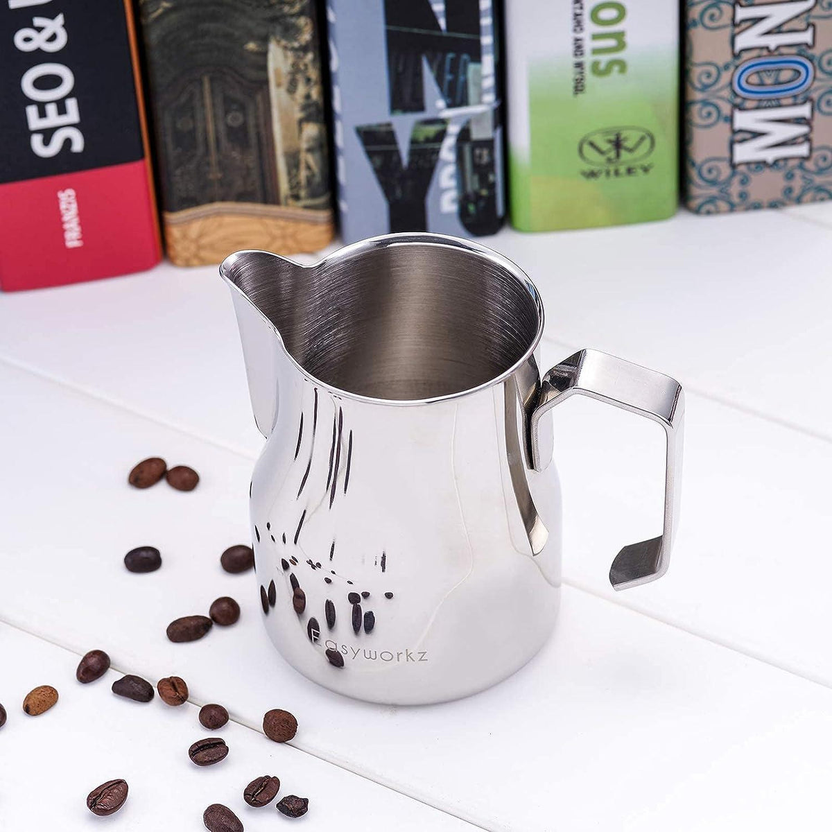 Milchkännchen Edelstahl 450ml für Kaffee Latte Cappuccino