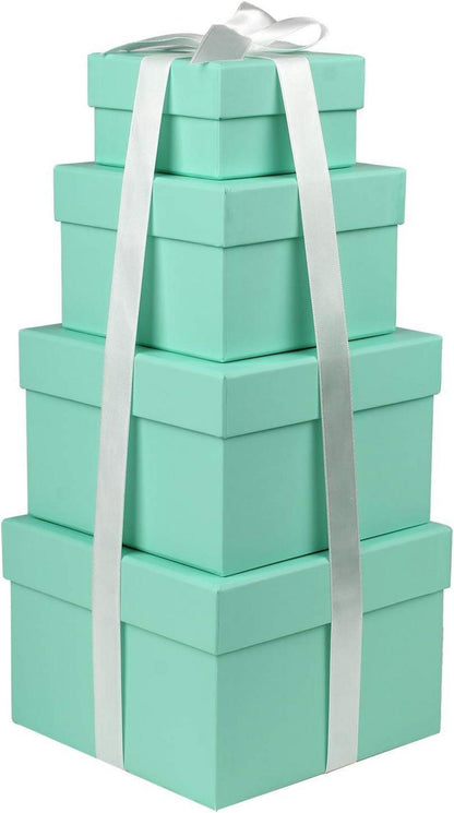 Rechteckige Aufbewahrungsboxen 4er Set Blau Basteln Geschenke