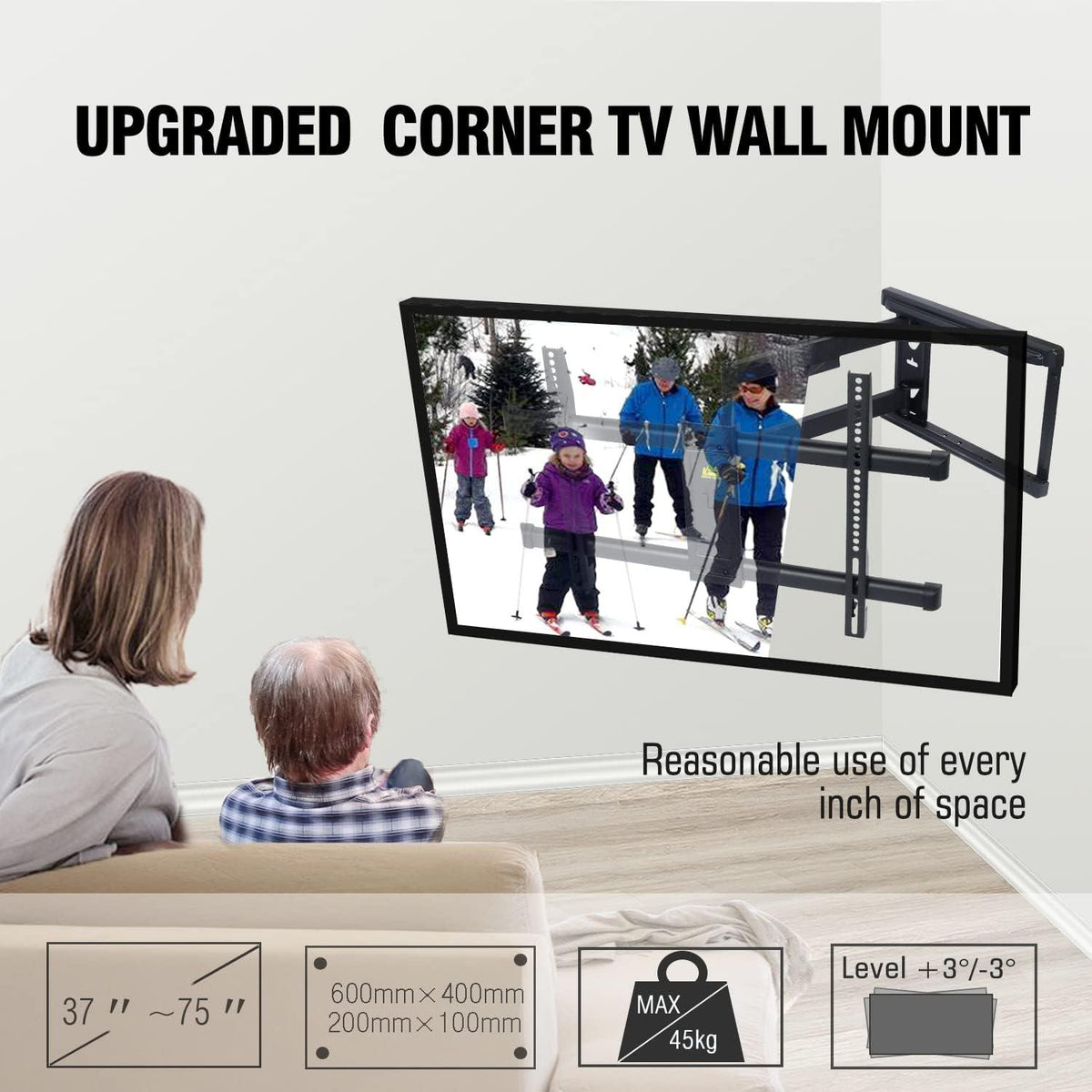 TV Wandhalterung 765mm Arm Schwenkbar Neigbar für 37-75 Zoll