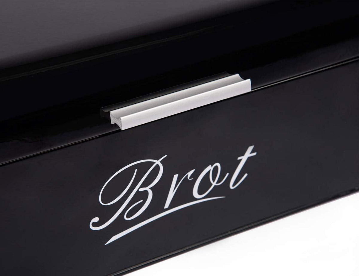 Theo&Cleo Brotkasten aus Metall | Großer Brotaufbewahrungsbox | Retro Design