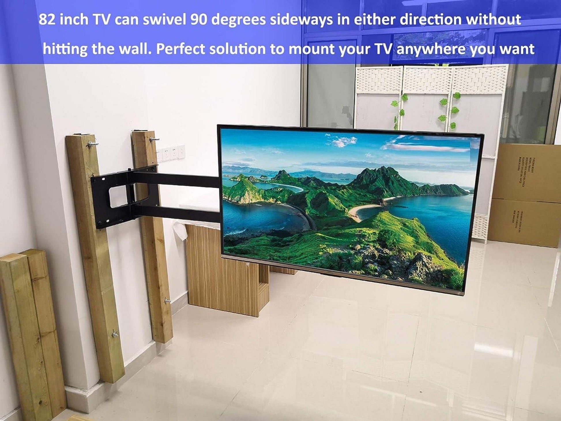 TV Wandhalterung Schwenkbar Neigbar Nivellierbar für 42-86 Zoll TV bis