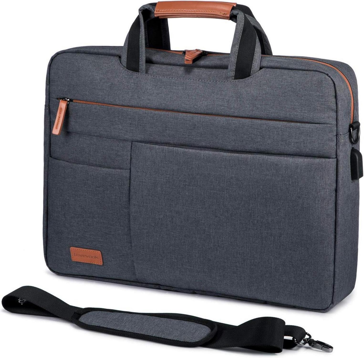 Laptop Aktentasche 17-17.3 Zoll Wasserdicht Schultertasche_Grau