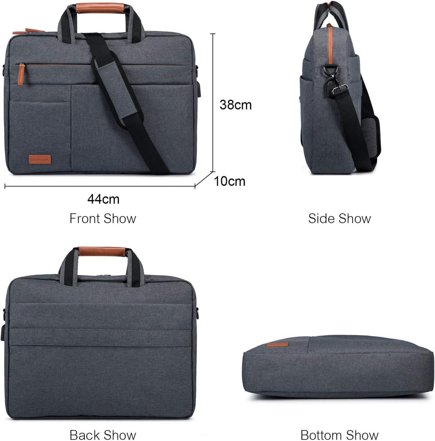 Laptop Aktentasche 17-17.3 Zoll Wasserdicht Schultertasche_Grau