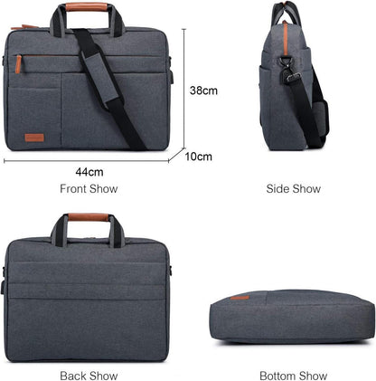 Laptop Aktentasche 17-17.3 Zoll Wasserdicht Schultertasche_Grau