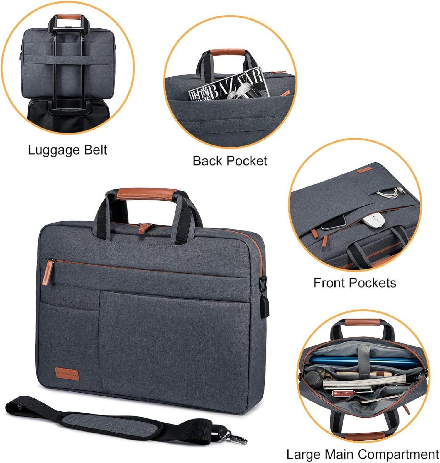 Laptop Tasche 17-17.3 Zoll Wasserdicht Herren Aktentasche Schultertasche