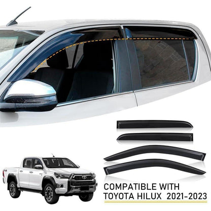 Windabweiser Toyota Hilux 2015-2025 Doppelkabine Schwarz