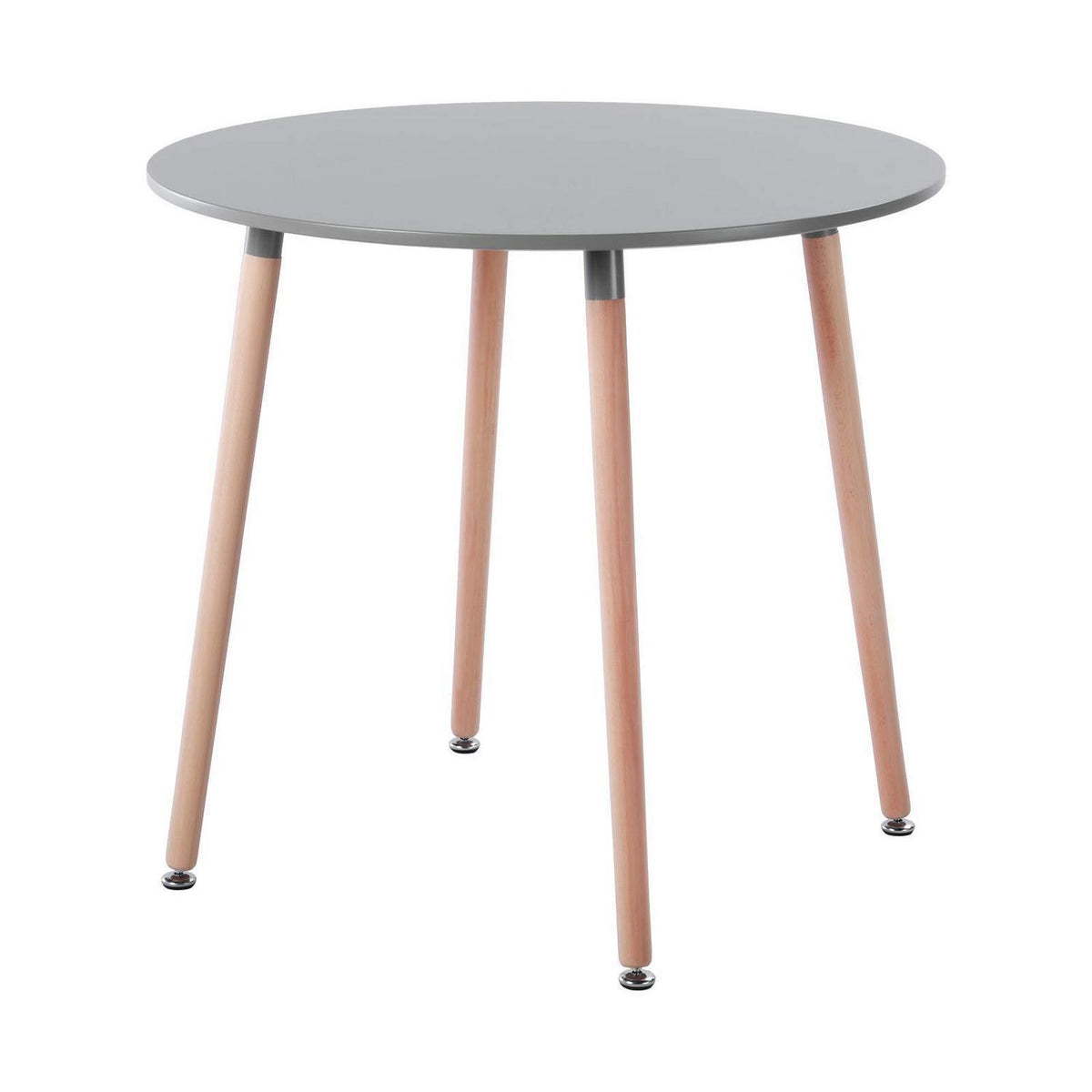 Moderner Esstisch Grau 80x80cm – MDF Küchentisch mit Holzbeinen