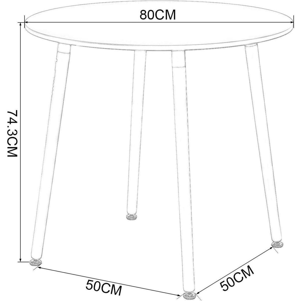 Moderner Esstisch Grau 80x80cm – MDF Küchentisch mit Holzbeinen