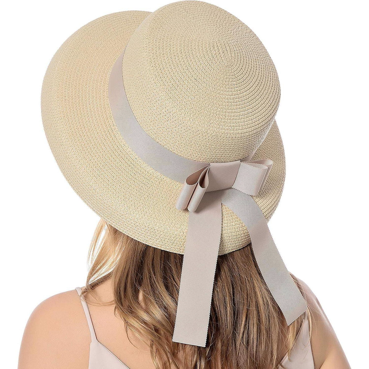 Damen Sonnenhut Strohhut Sommer UV-Schutz Faltbar Vintage